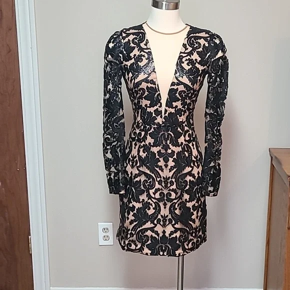 black and nude mini dress High Neck Cut Out Side Mini Bodycon Dress In Black And Nude Zebra Print Texture | EGO US